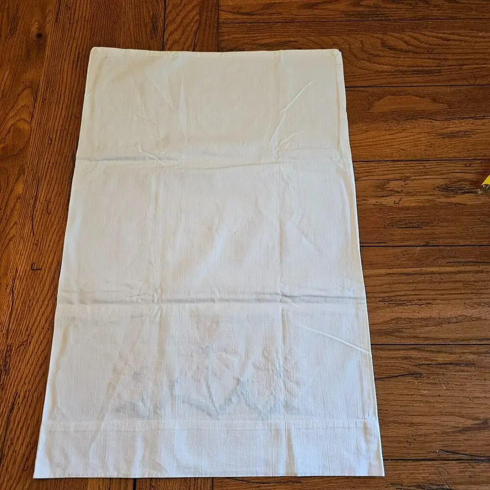VTG Sunflower Embroidered Pillowcase Set Cotton Pair Cottagecore Floral